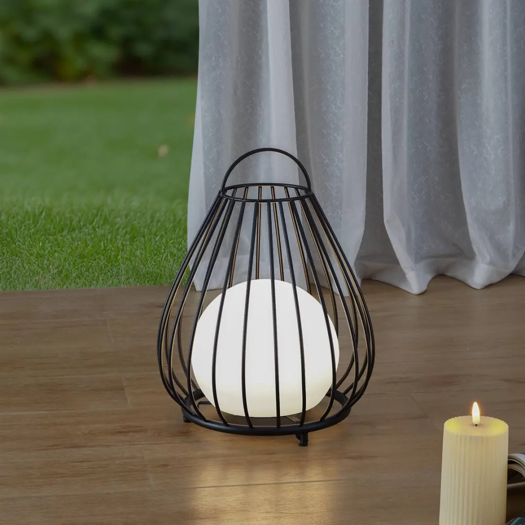 Lindby Solar Buitenverlichting 1 Licht - 30cm - Zwart/Wit