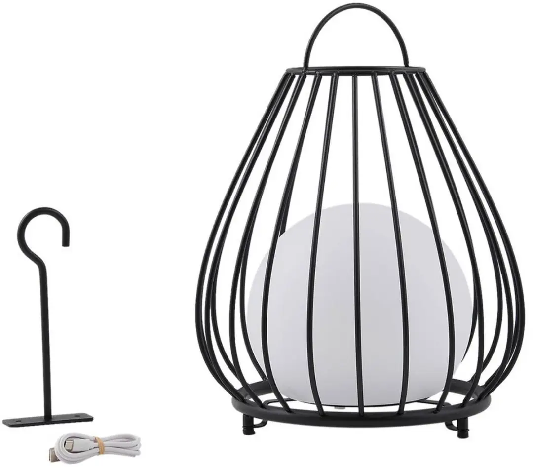 Lindby Solar Buitenverlichting 1 Licht - 30cm - Zwart/Wit