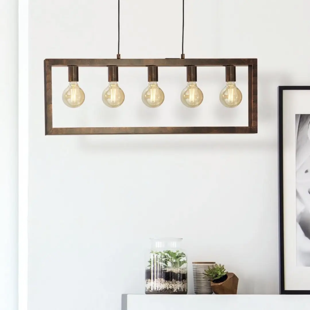 Searchlight Oblong Hanglamp 1 Lichtpunt - Rustiek Bruin