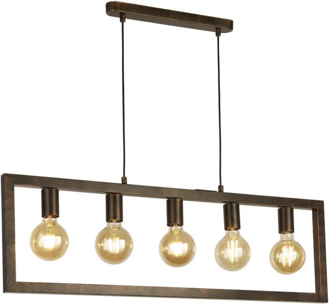 Searchlight Oblong Hanglamp 1 Lichtpunt - Rustiek Bruin