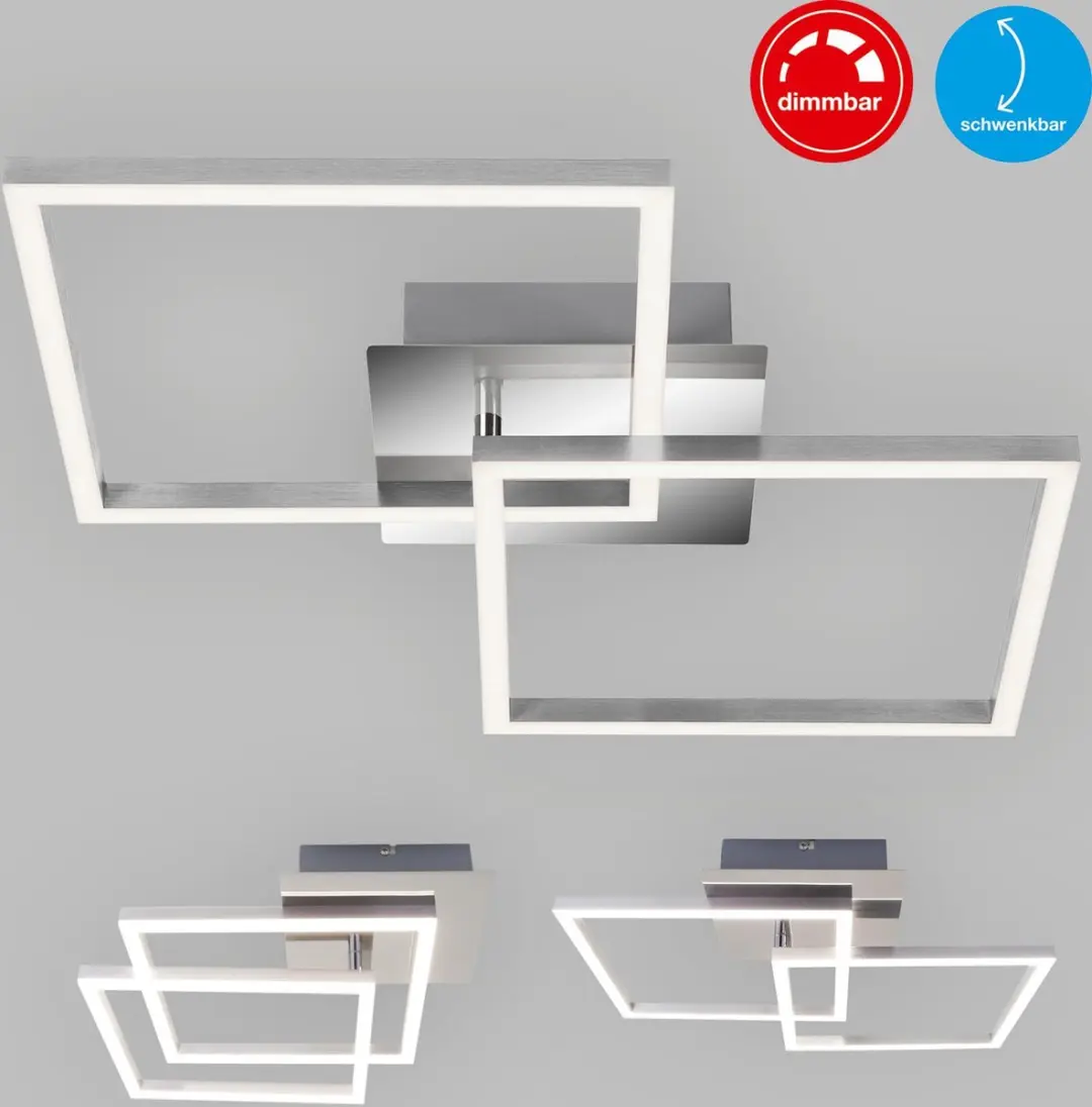 Briloner Frame LED Plafondlamp 24W - 1.800 Lumen - Chroom