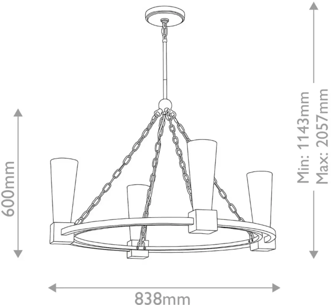 Elstead LED Kroonluchter 4x E27 40W - Goud