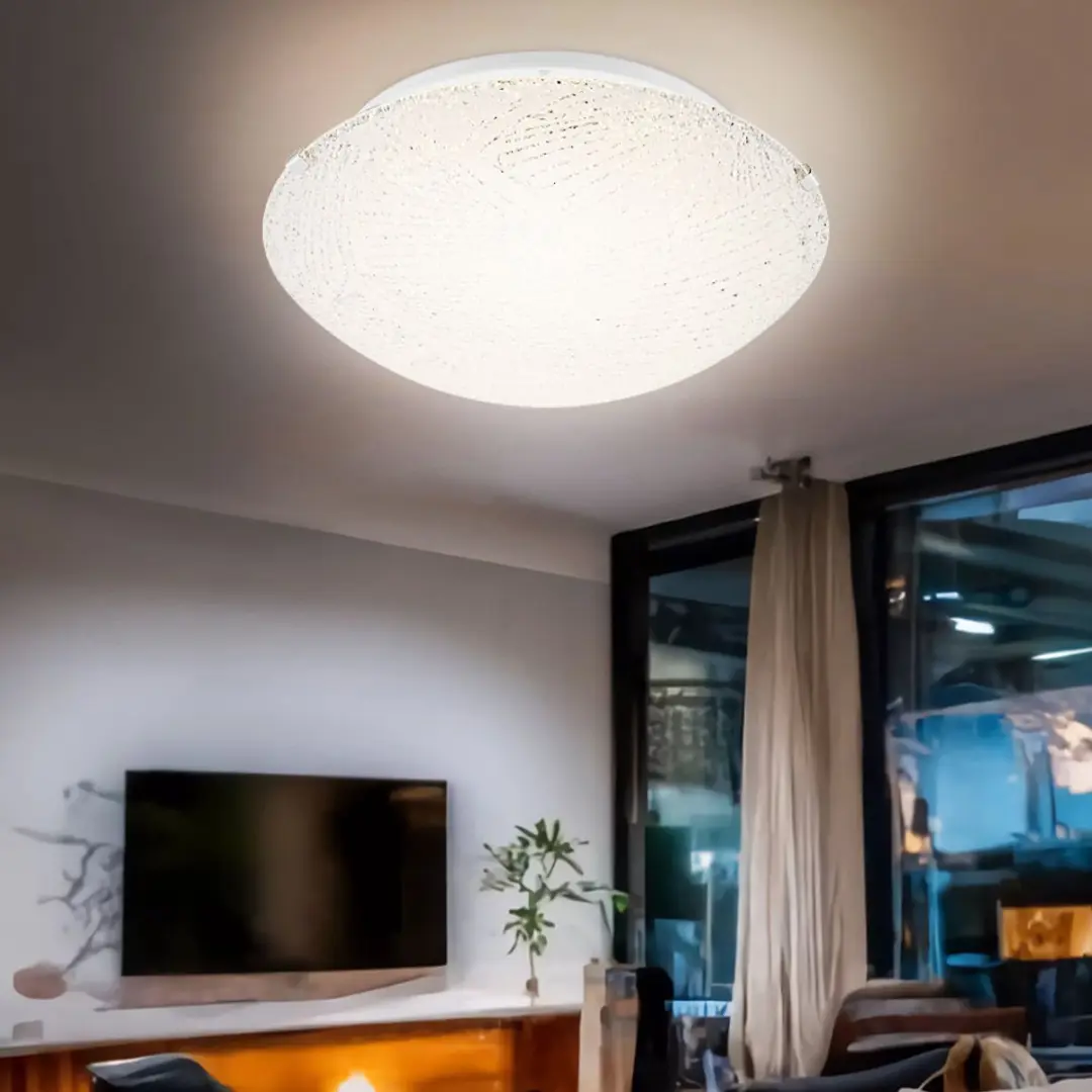 Globo Plafondlamp Metaal Glas Wit 8W 600Lm