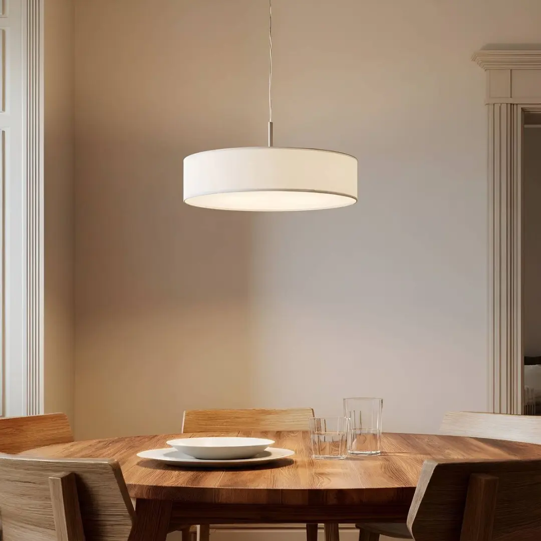 Lindby Hanglamp 3-lichts - 33W - Wit/mat nikkel