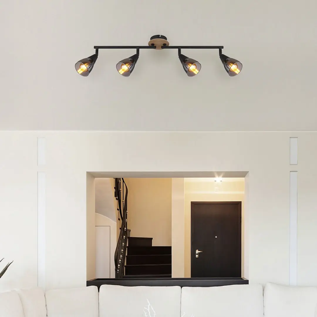 Globo Plafondlamp 4 Spots E14 - 60cm - Zwart