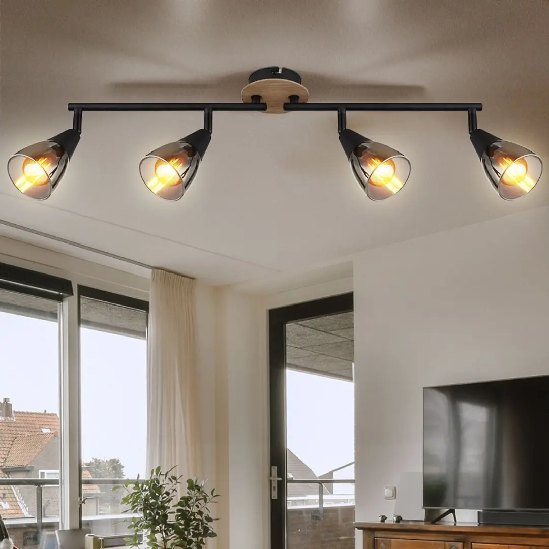 Globo Plafondlamp 4 Spots E14 - 60cm - Zwart