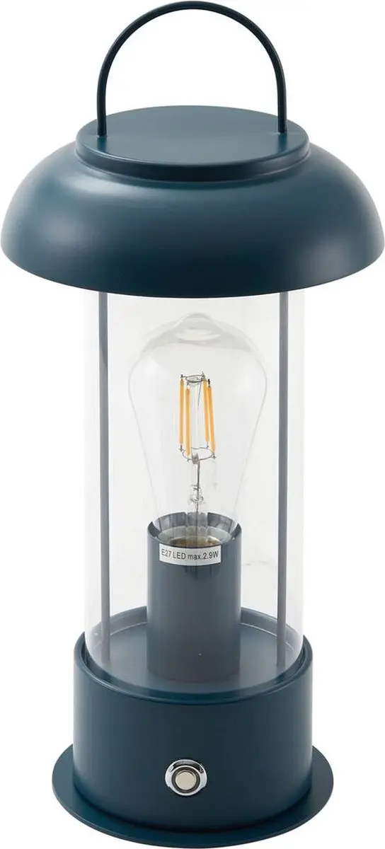 Lindby Terraslamp Blauw Glas 36cm E27