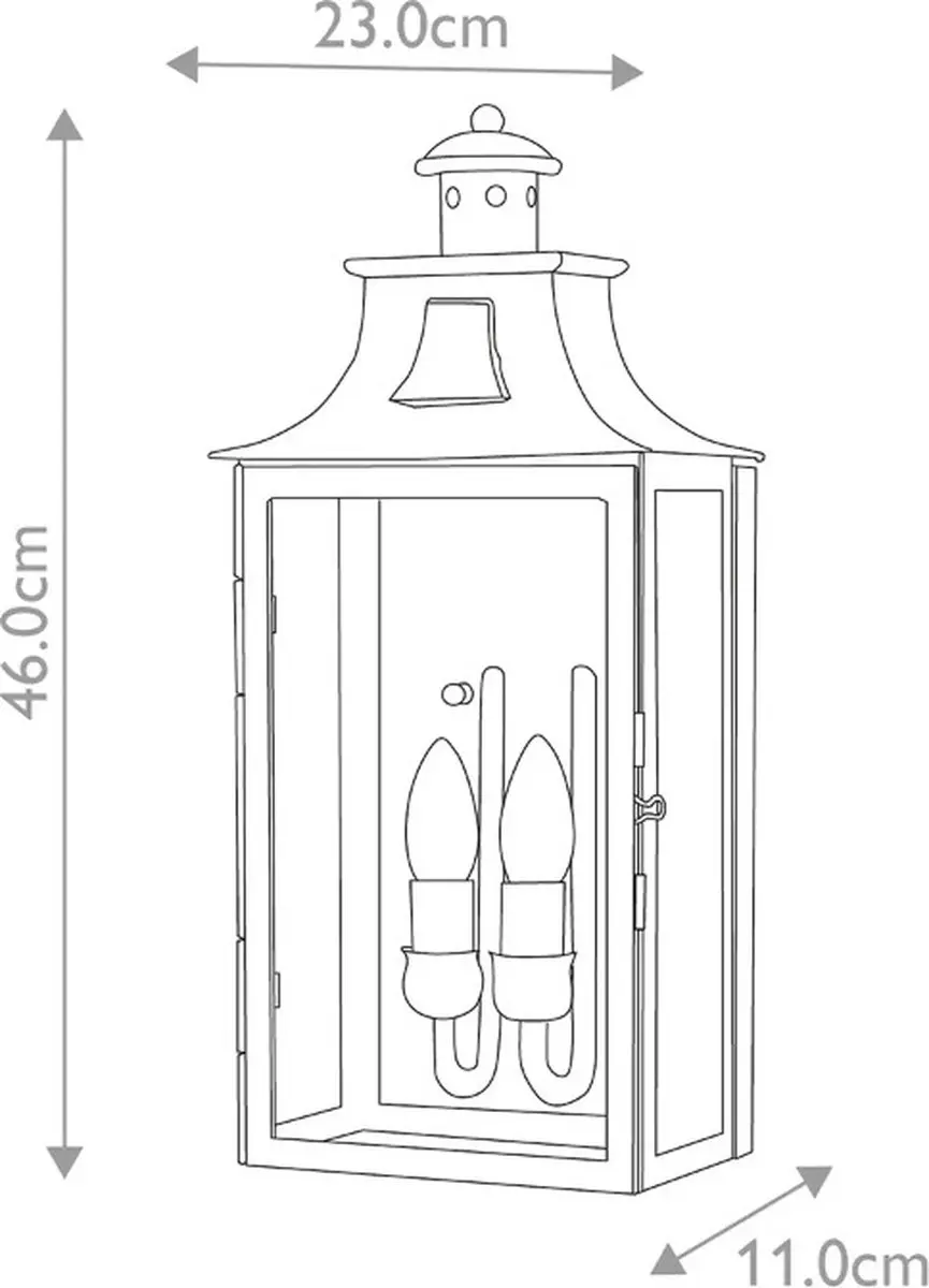 Elstead Lighting Kendal LED Wandlamp 2x E14 60W - IP44 - Old Bronze