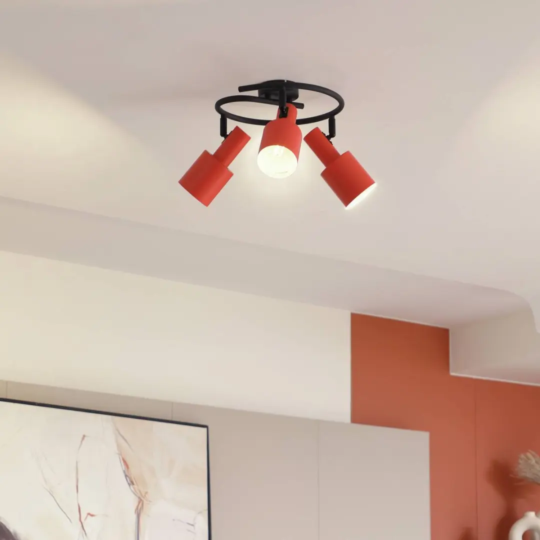 Lindby Buitenspot 3-lichts E27 - 15W - Oranje/Zwart