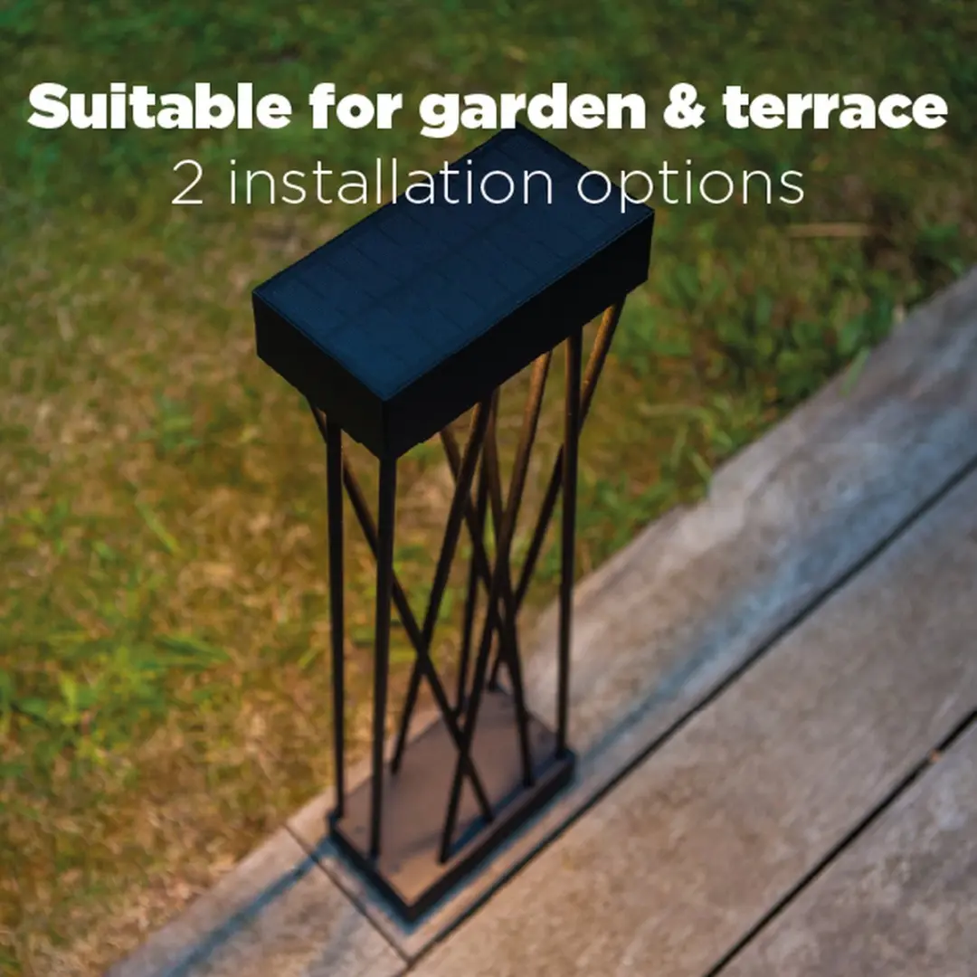 Lutec Spido LED Solar Tuinpaal - 900 Lm Mat Zwart