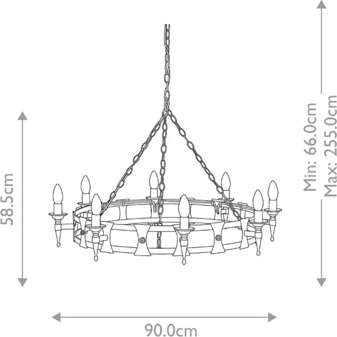 Elstead LED Kroonluchter 8x E14 60W - Dimbaar