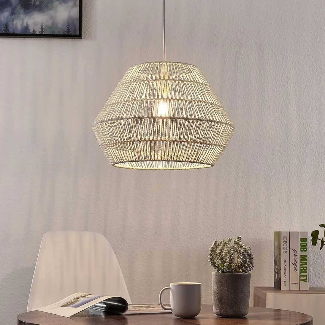 Lindby Hanglamp 1 Licht Papier Metaal E27 Wit