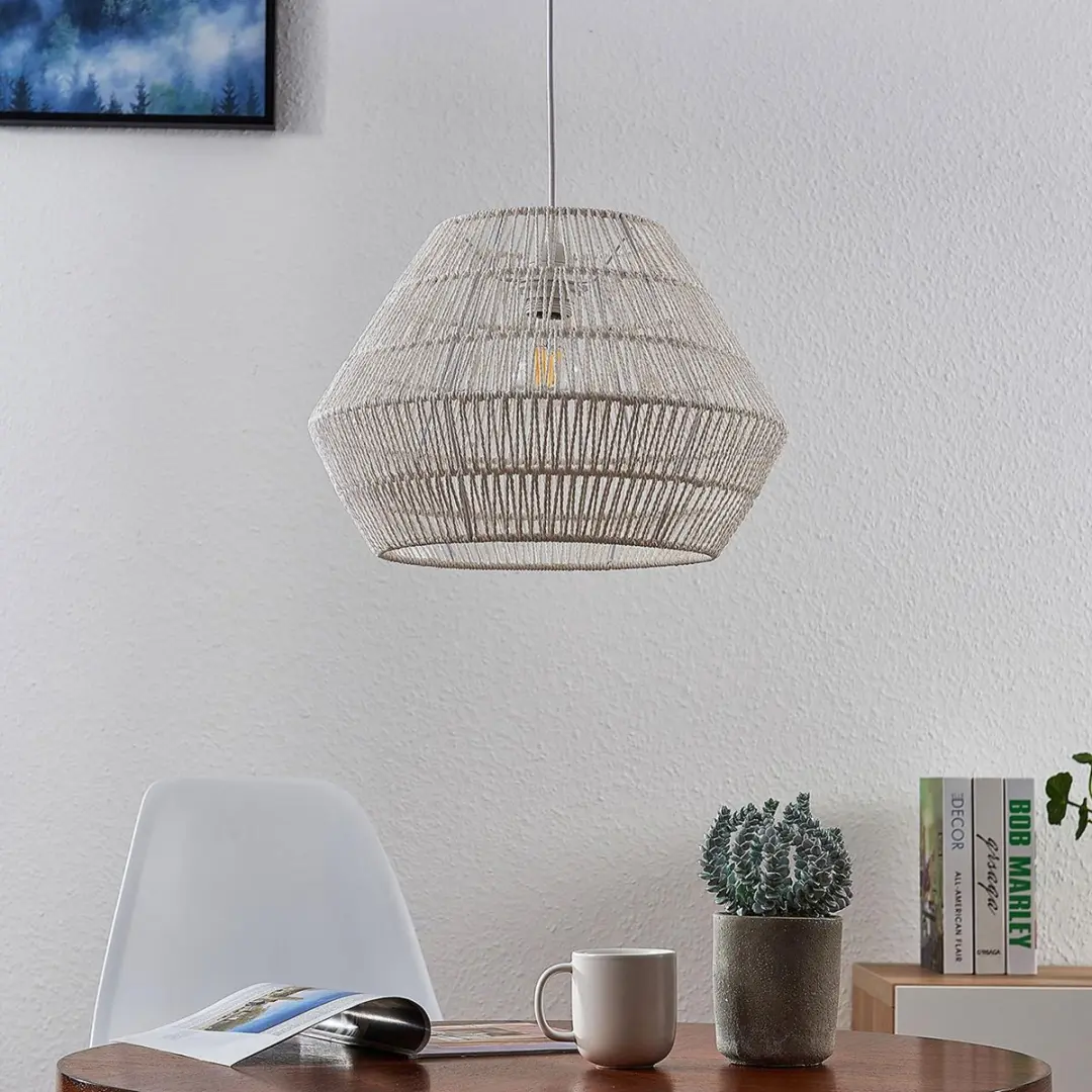 Lindby Hanglamp 1 Licht Papier Metaal E27 Wit