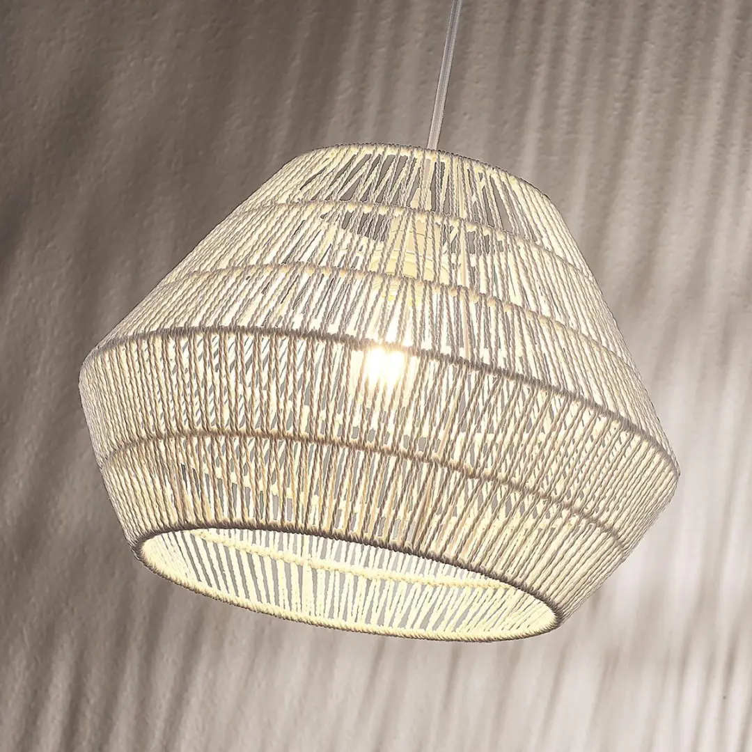 Lindby Hanglamp 1 Licht Papier Metaal E27 Wit