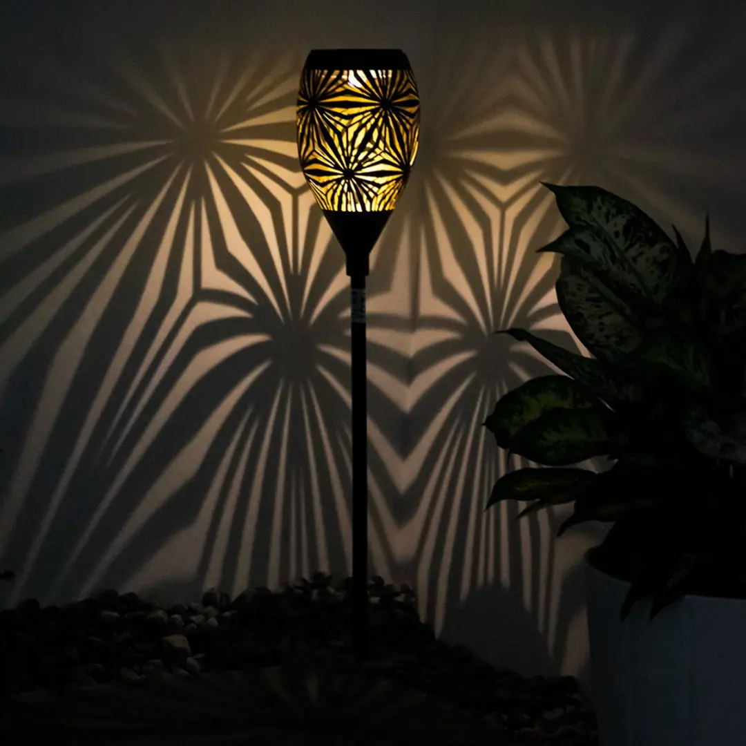 Globo Solarlamp Terraslamp 1x LED Warm Wit - Zwart