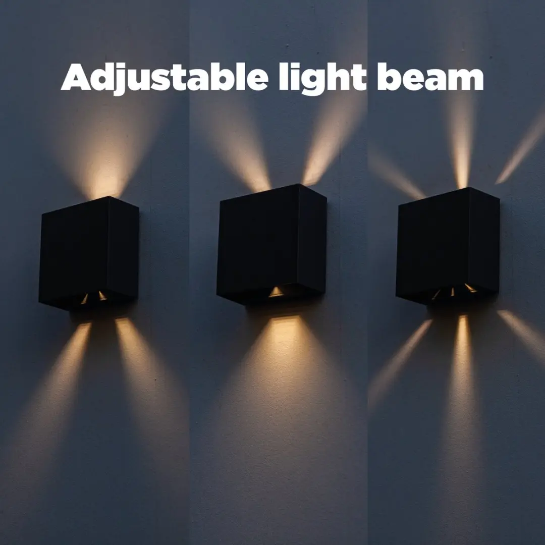 Lutec Gemini Beams LED Wandlamp 400Lm - 3000K - IP54 - Mat Zwart