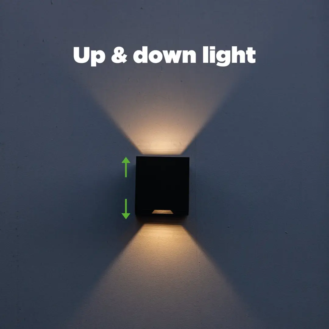 Lutec Gemini Beams LED Wandlamp 400Lm - 3000K - IP54 - Mat Zwart