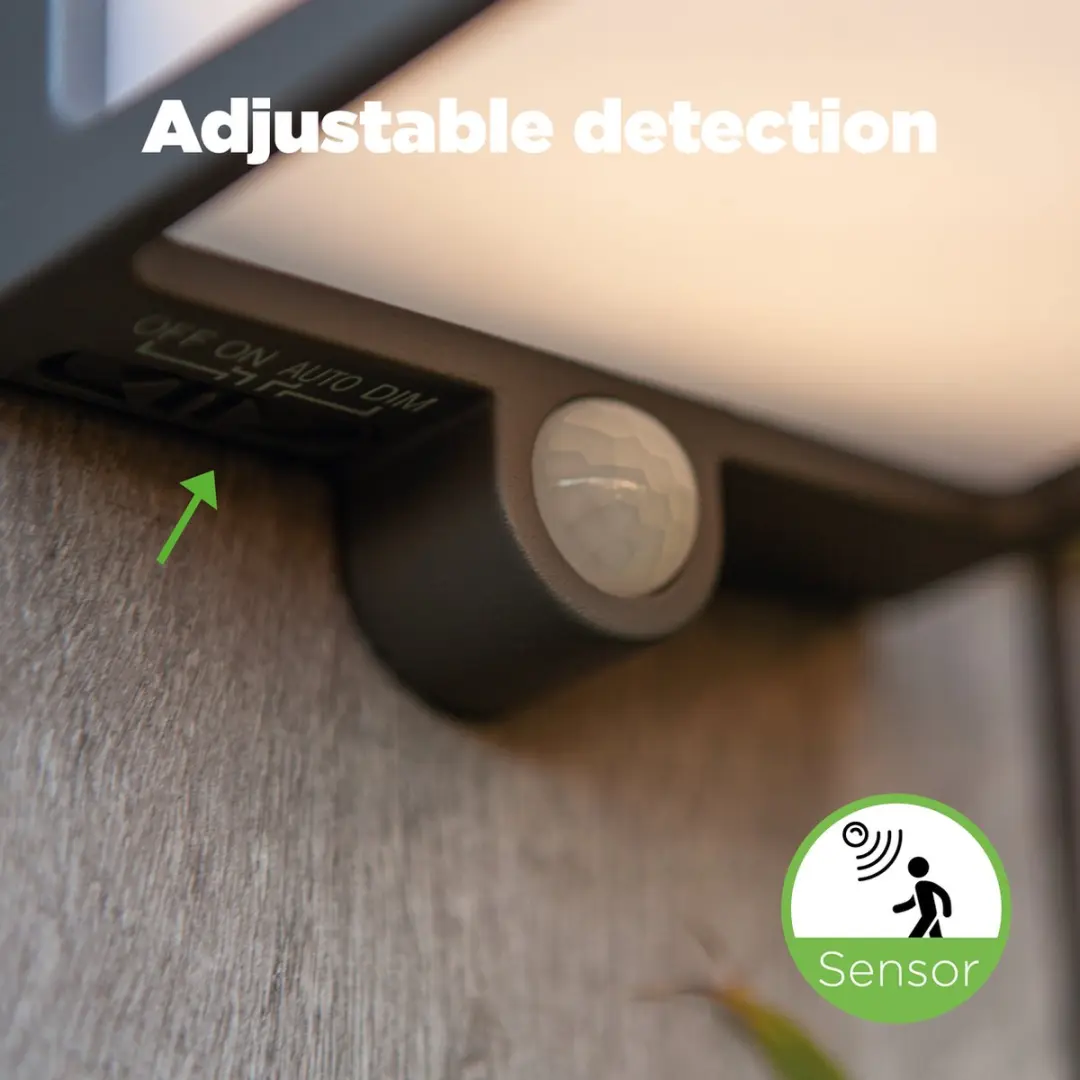 Lutec Doblo LED Wandlamp Solar - 500 Lm 4000K - PIR Sensor - IP54