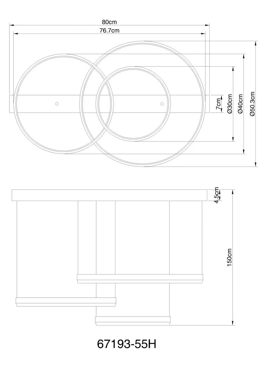 Globo Halli Hanglamp - 1 Lichtpunt - Zwart