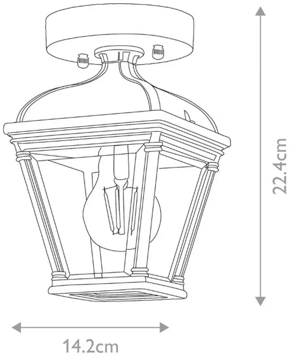 Elstead Lighting Bayview LED Buitenlamp E27 60W - IP44 - Dimbaar - Zwart