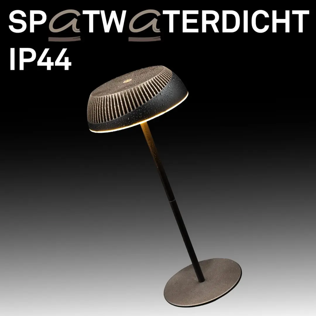 Briloner Alusta Oplaadbare Tafellamp - Ø14cm - Antraciet/Brons