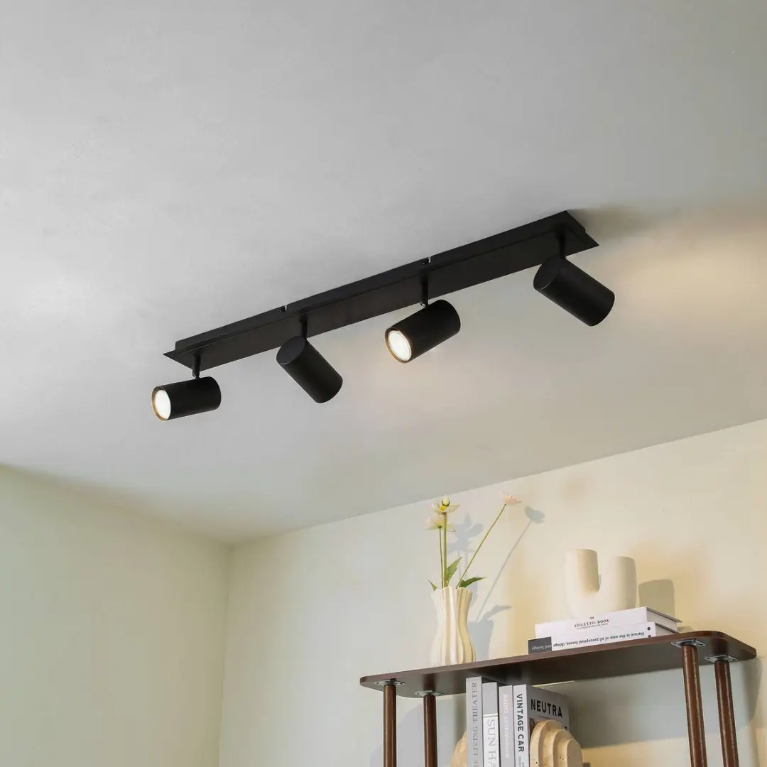 Lindby Buitenspot 4-lichts GU10 - 16,5 cm - Zwart zand