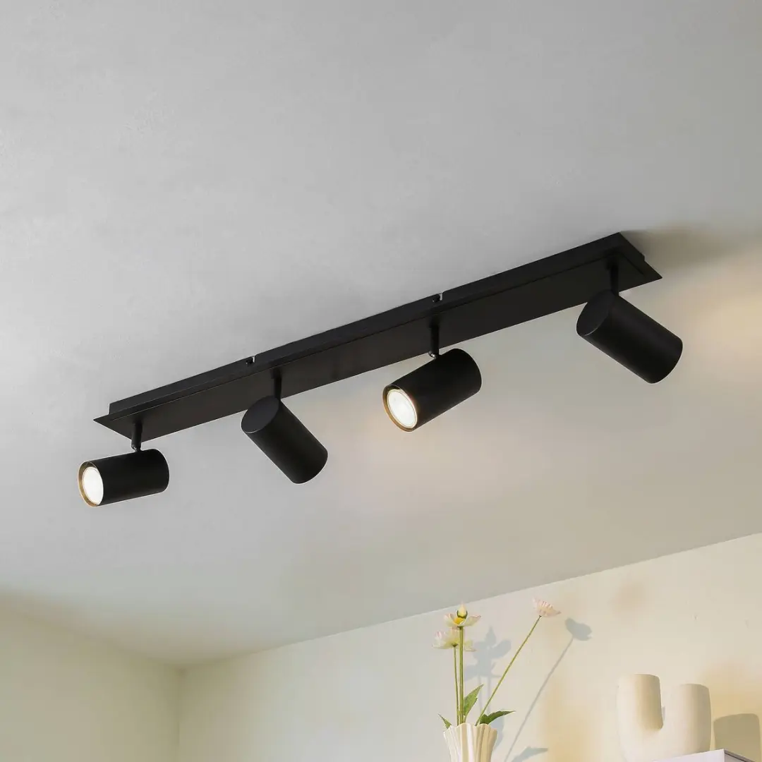 Lindby Buitenspot 4-lichts GU10 - 16,5 cm - Zwart zand