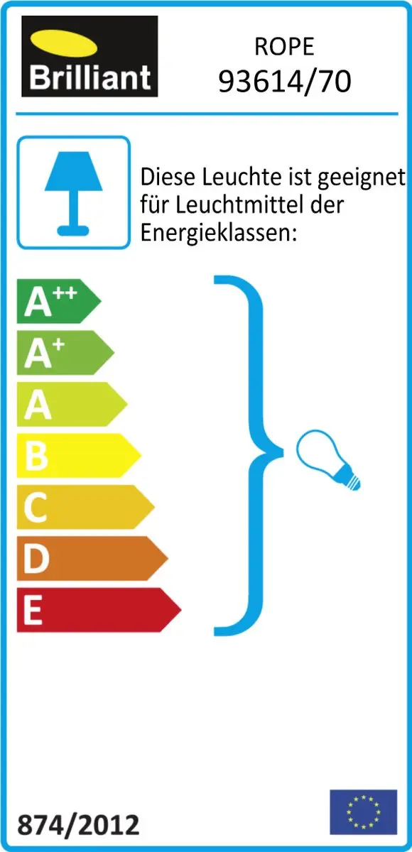 Brilliant ROPE Hanglamp Grijs - Ø47cm