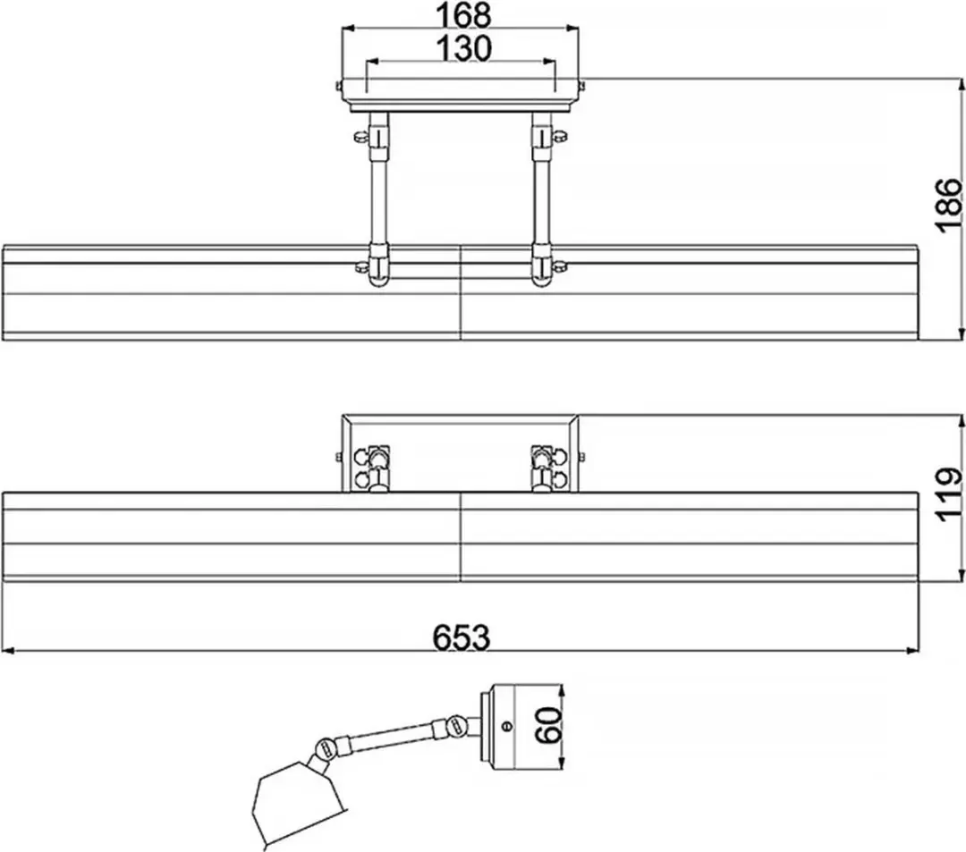 Elstead Lighting Chawton LED Schilderijverlichting - 4x E14 40W - Dimbaar - Aged Brass
