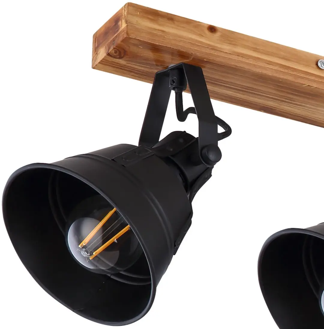 Globo Plafondlamp Spotlight Metaal 4x E27 82x24cm - Zwartbruin