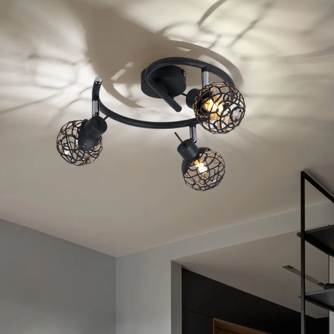 Globo Plafondlamp Spotrondell - 3x G9 - Ø25cm - Grijs