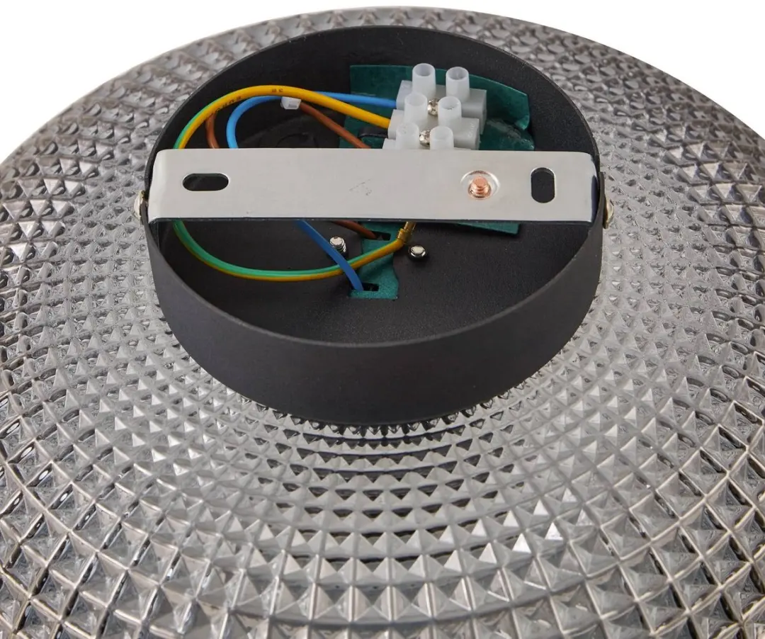 Lindby Plafondlamp 1 Licht - Ø25cm - Rookgrijs/Zandzwart