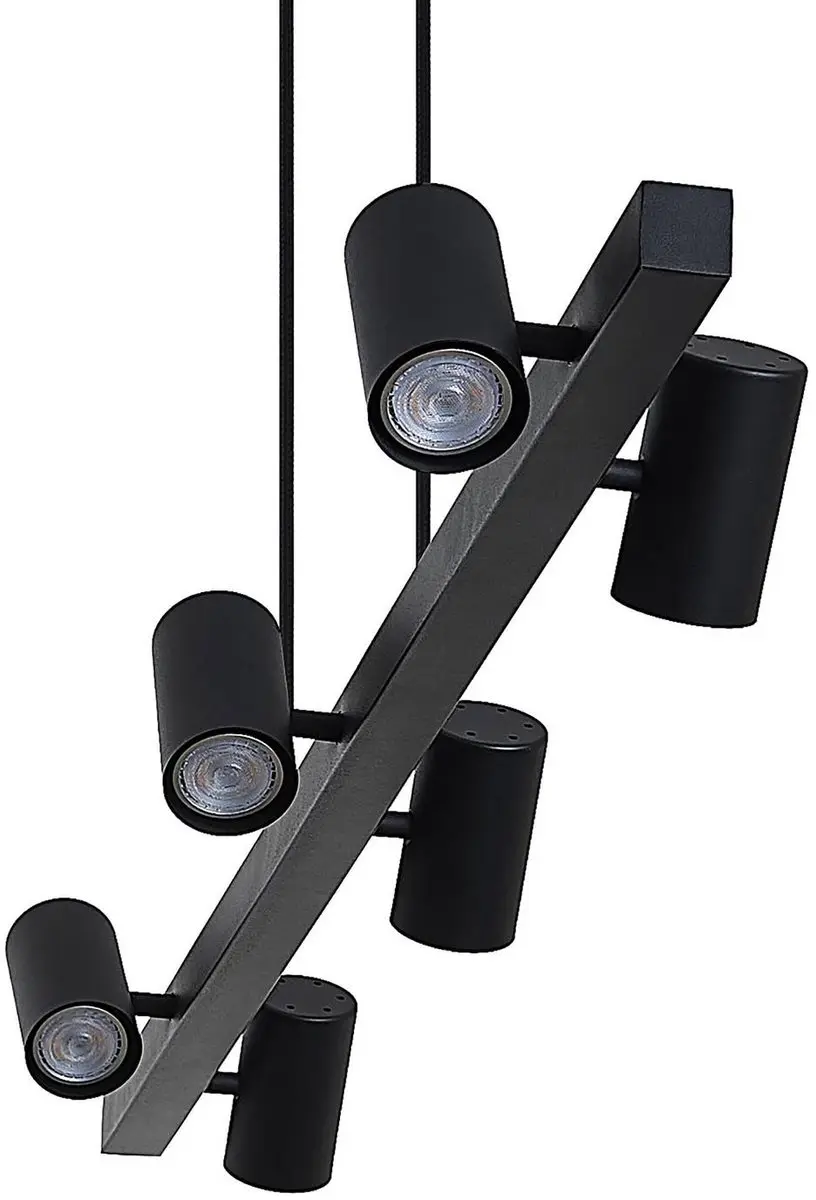 Lindby Hanglamp 6-Lichts GU10 - Zwart