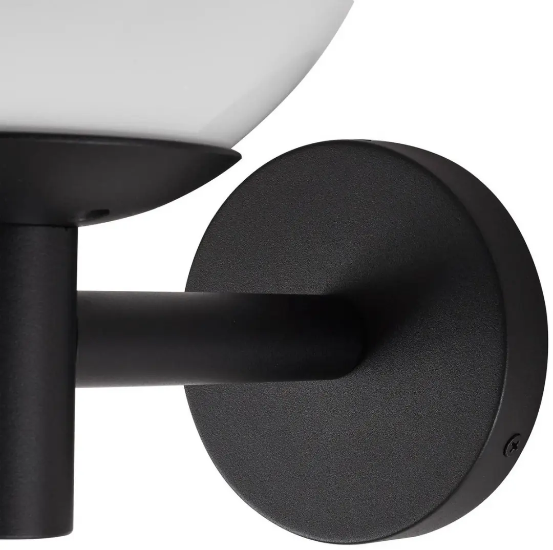 Lindby Wandlamp Glas Aluminium 1 Licht E27 - 28,8 cm - Zwart/Opaal