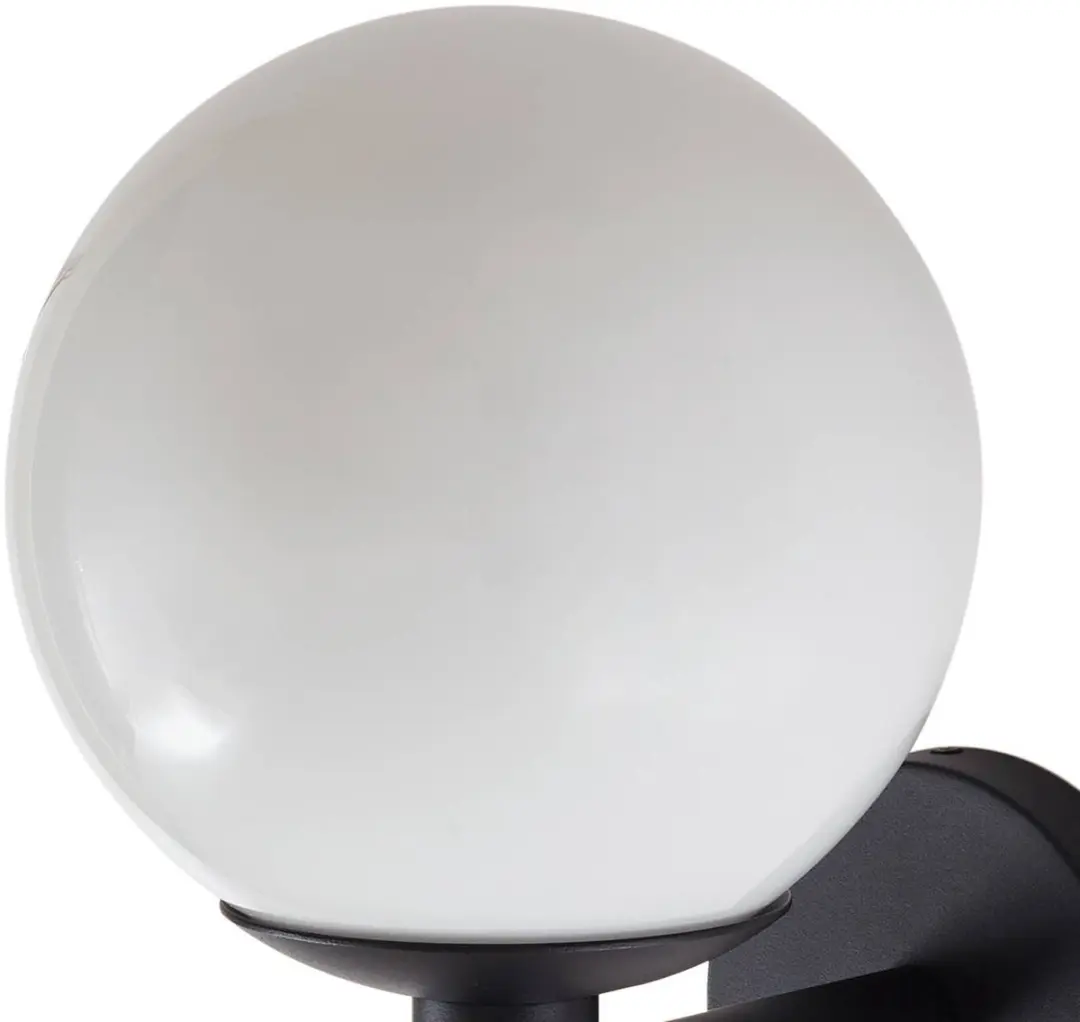 Lindby Wandlamp Glas Aluminium 1 Licht E27 - 28,8 cm - Zwart/Opaal
