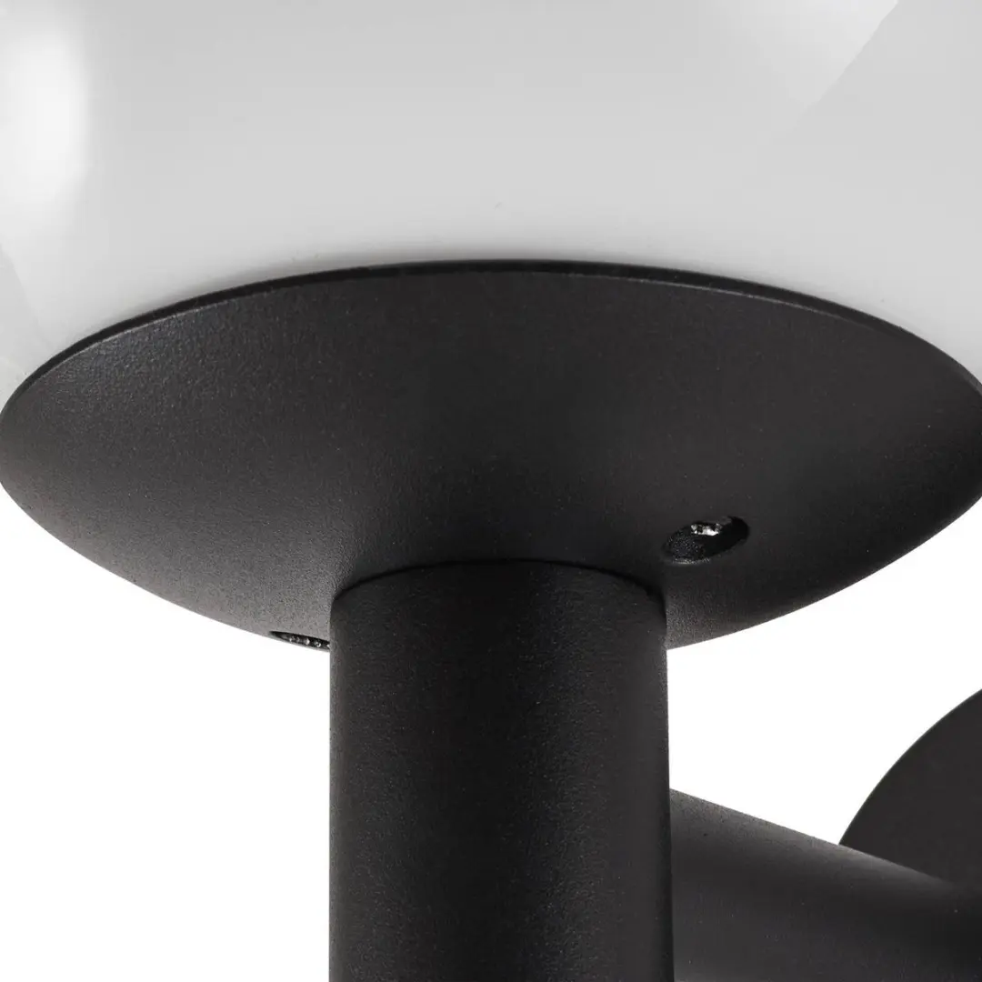 Lindby Wandlamp Glas Aluminium 1 Licht E27 - 28,8 cm - Zwart/Opaal