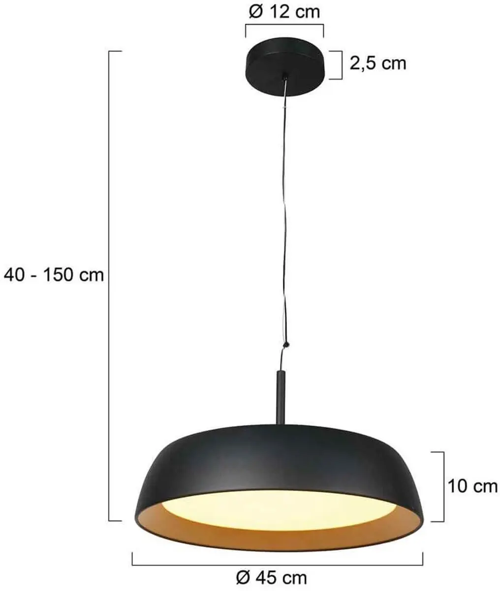 Steinhauer Mykty Hanglamp - Ø45cm - Zwart