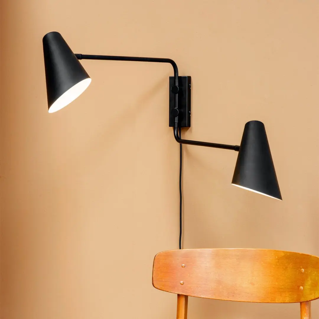 Dyberg Larsen Wandlamp H46cm - 5W - Zwart
