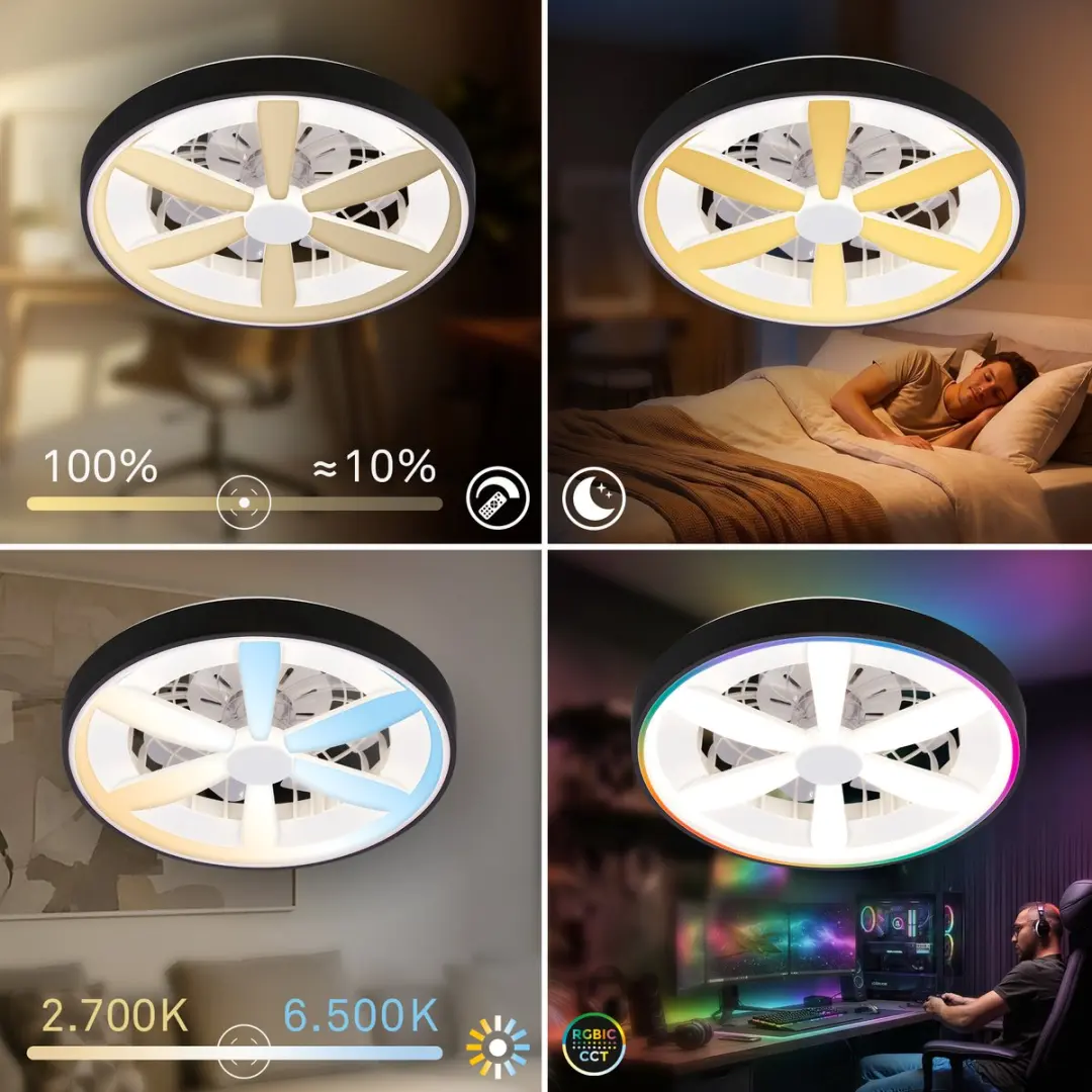 Briloner Air Plafondventilator RGB - Ø48cm Zwart