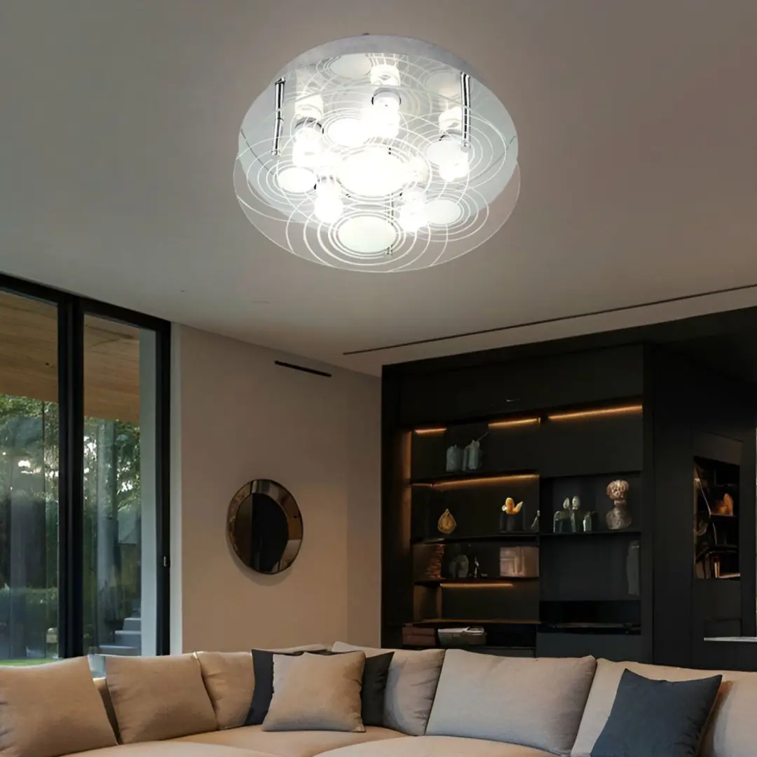Globo Plafondlamp 6x GU10 - 33x12,5cm Zilver