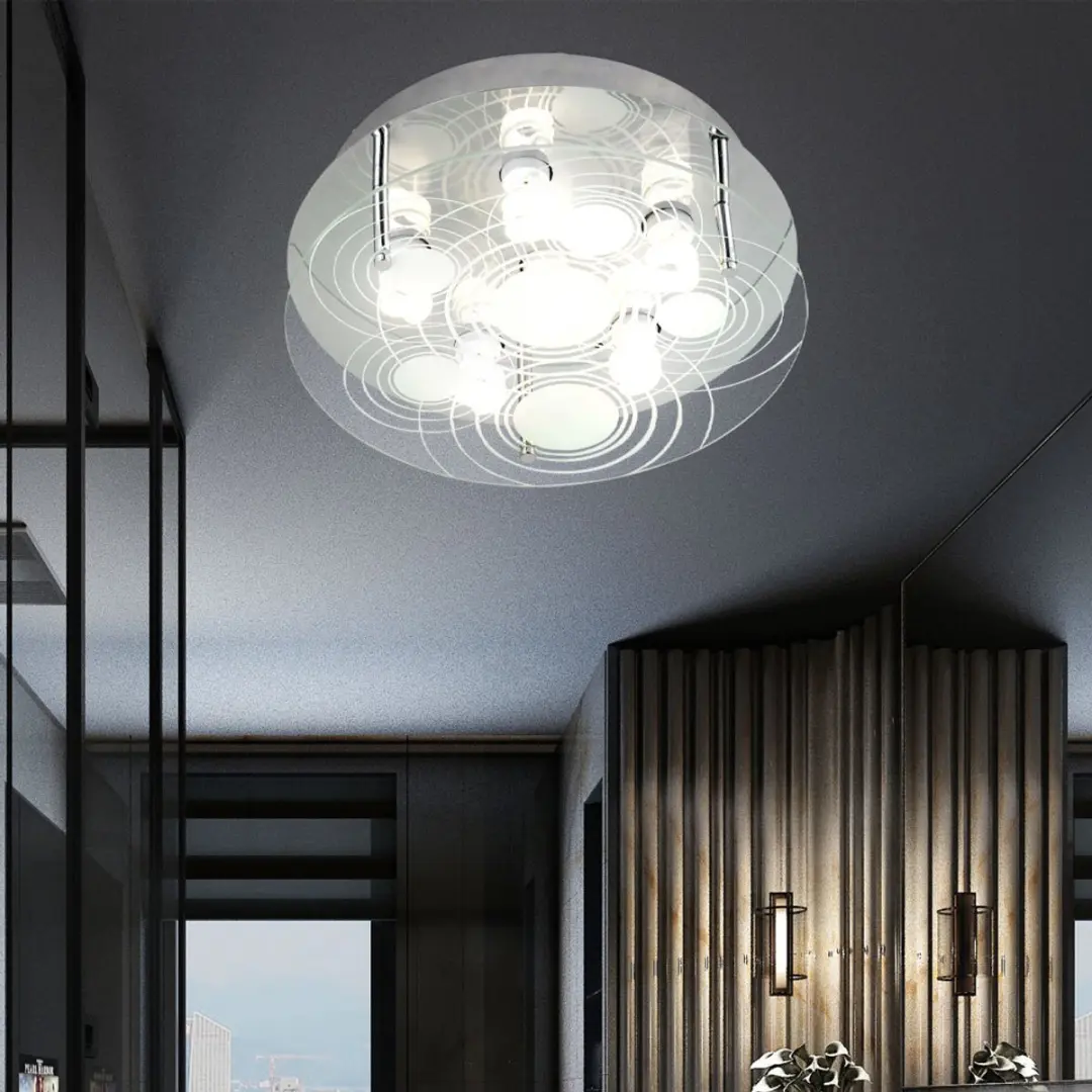 Globo Plafondlamp 6x GU10 - 33x12,5cm Zilver - afbeelding 6 van 6