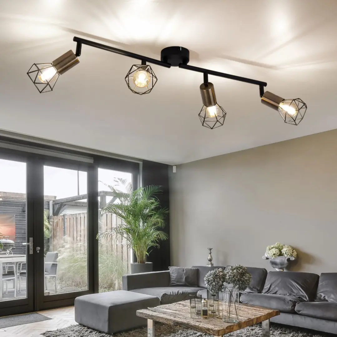 Globo Plafondlamp Modern Zwart - 4x E14 40W