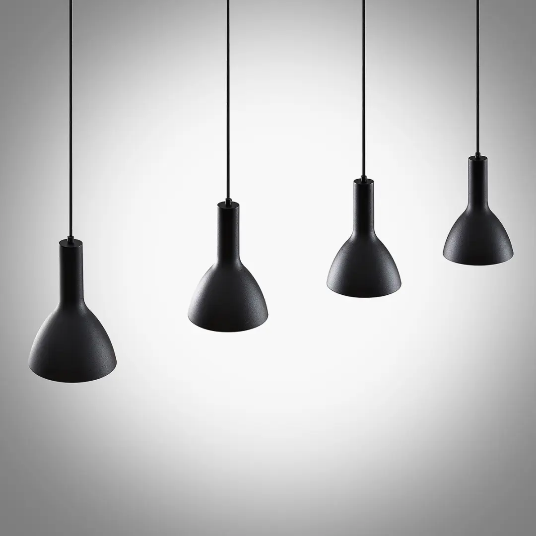 ARCCHIO Hanglamp 4-Lichts Staal - 17,5cm - E27 - Zwart/Goud