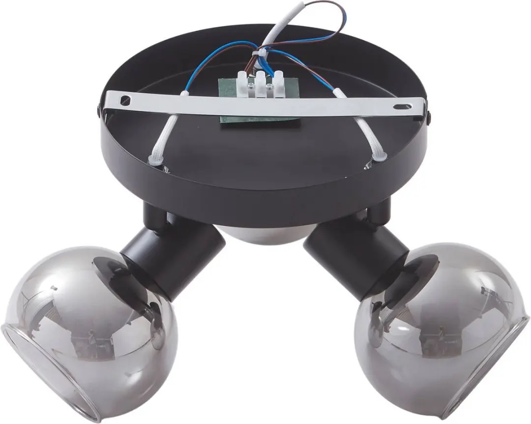 Lindby Buitenspot 3-lichts E14 - Ø35cm - Zwart/rookgrijs