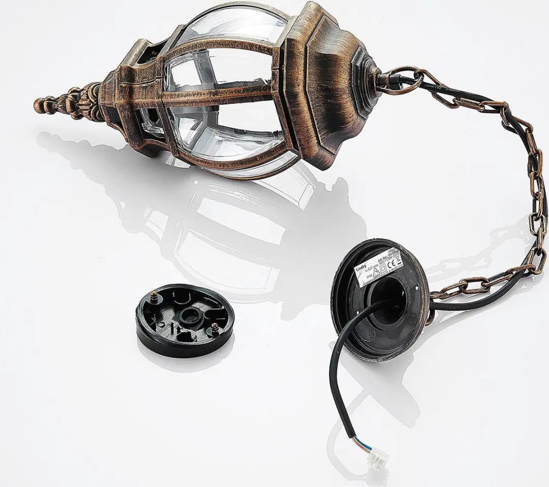 Lindby Hanglamp Buiten 1 Licht E27 - Goud Geborsteld