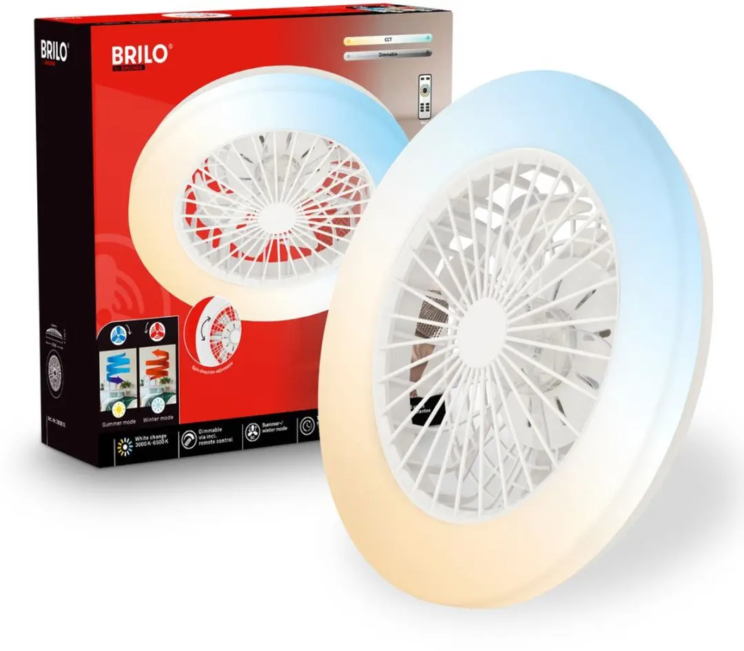 Briloner Fantus Plafondventilator met LED 48,5cm Wit