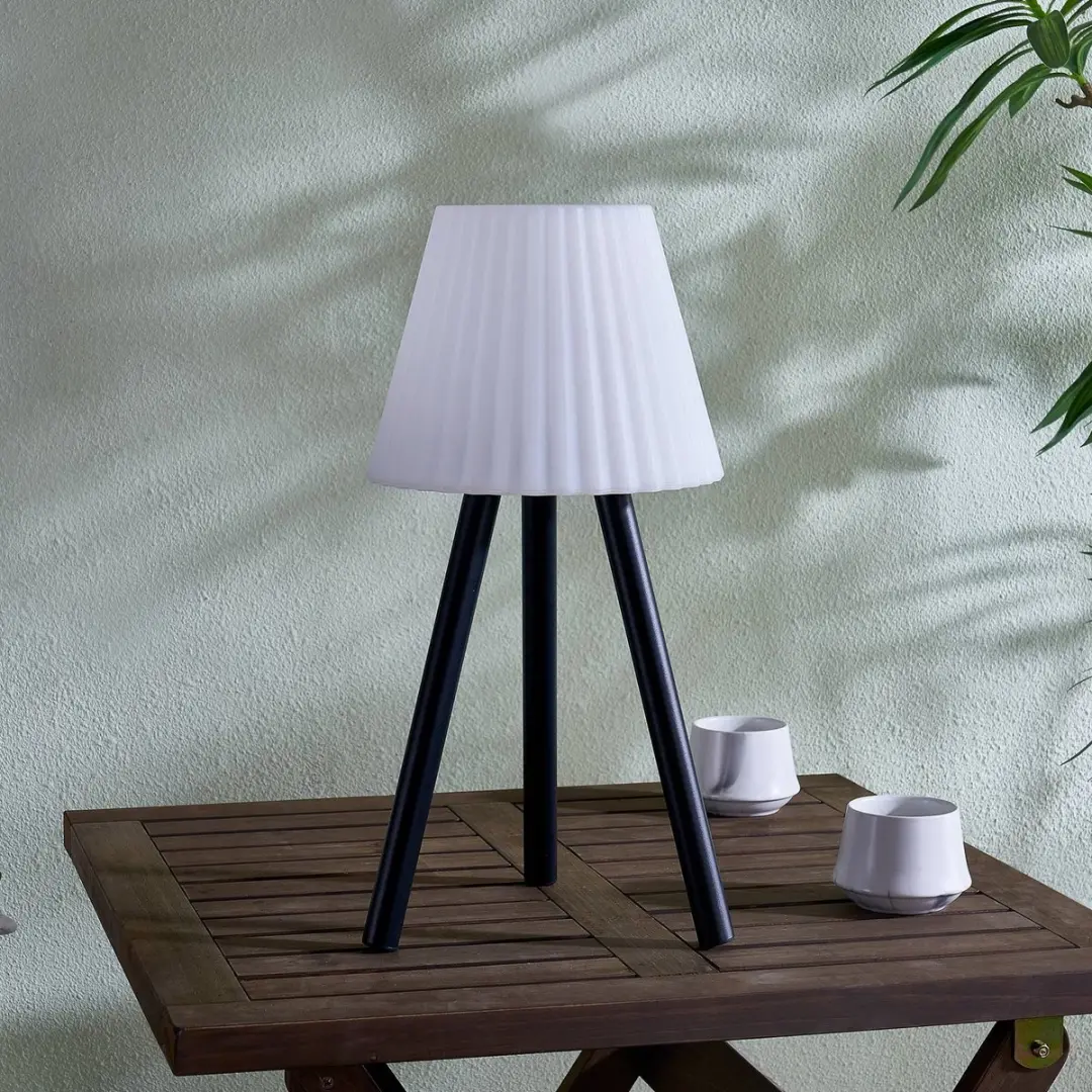Lindby Jaimy – Accutafellamp – Zwart/wit – 40 cm - afbeelding 6 van 6