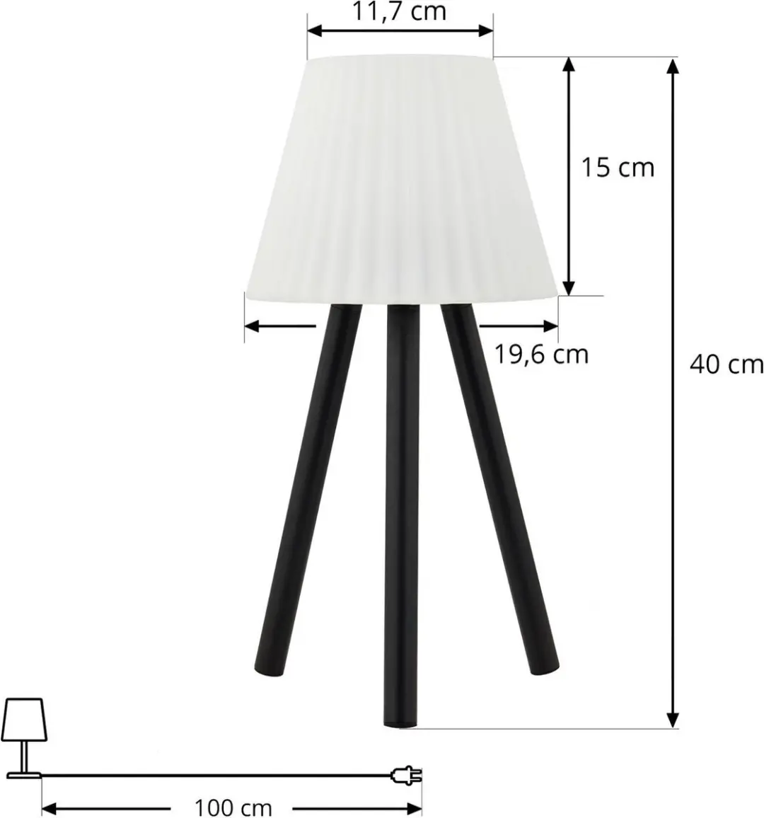 Lindby Terraslamp met Dimmer 1 Licht - Wit/Zwart