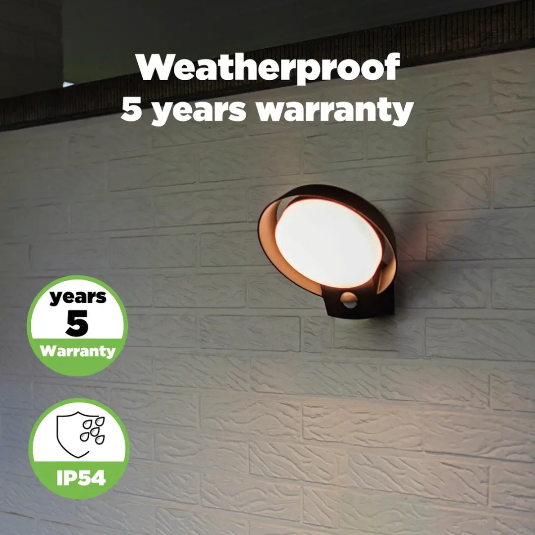 Lutec Polo LED Wandlamp Donkergrijs 1100Lm - PIR Sensor - afbeelding 6 van 6