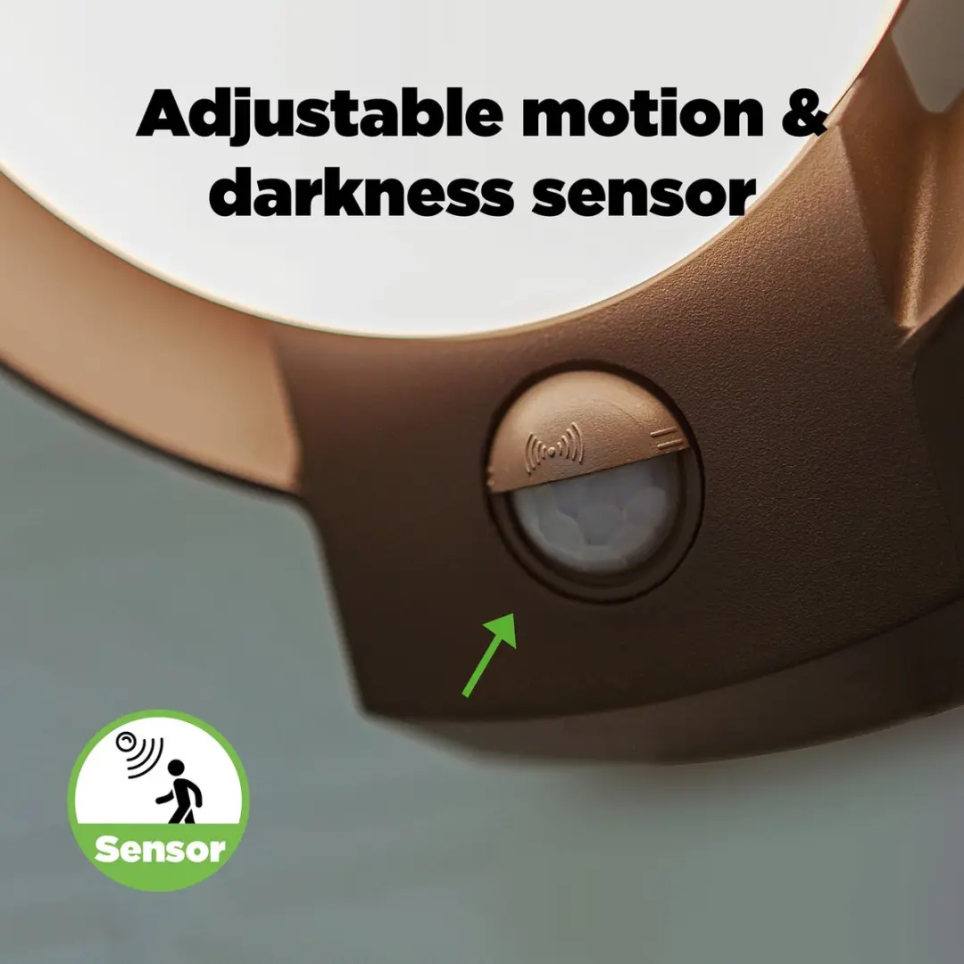 Lutec Polo LED Wandlamp Donkergrijs 1100Lm - PIR Sensor